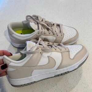 Beige and White Nike Sneakers